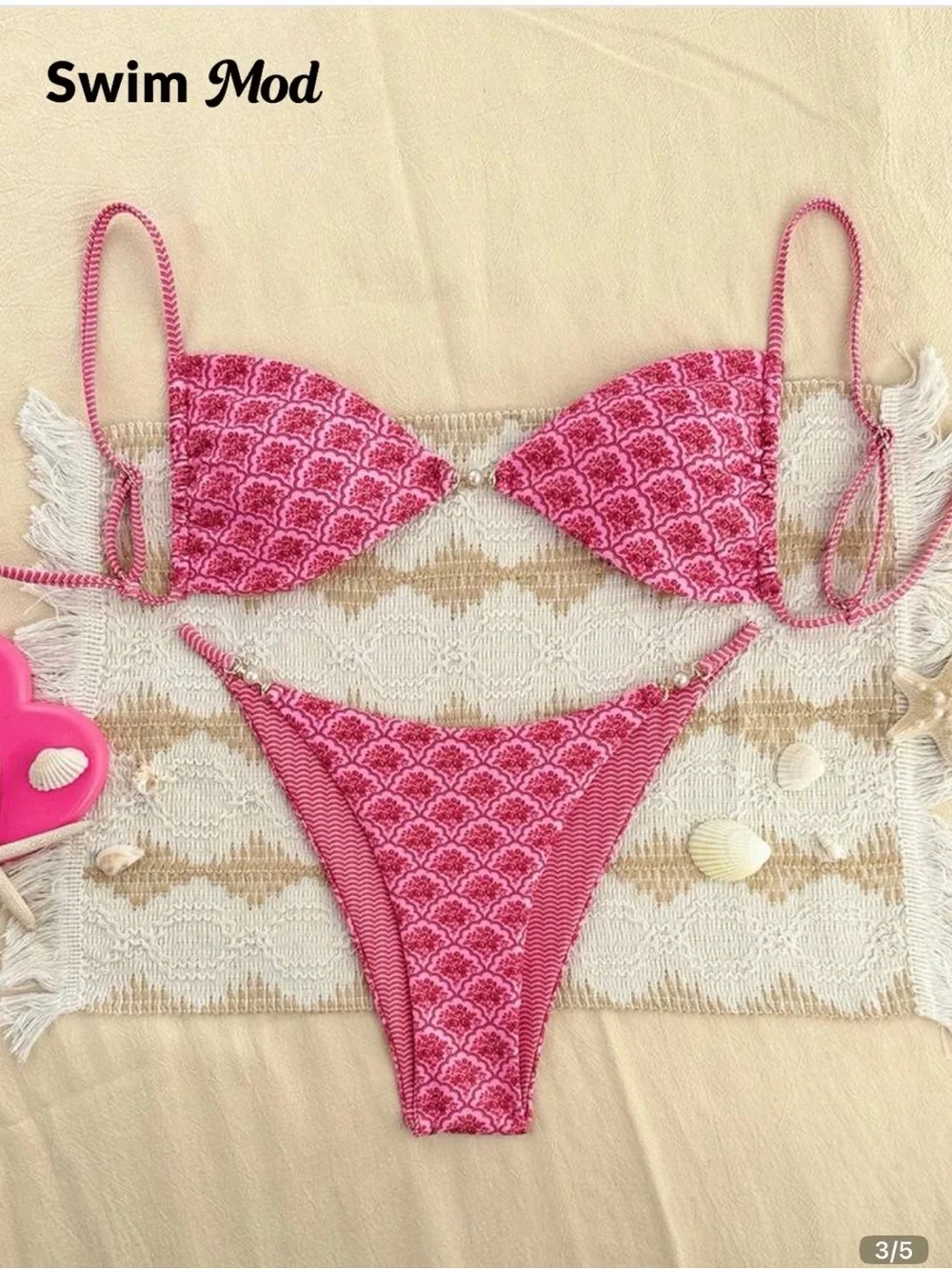 Pink Printed Bikini Set